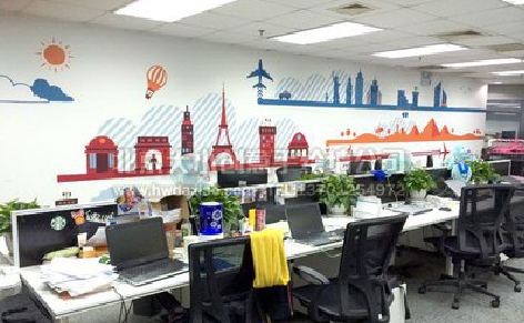 德安教你设计办公室墙绘的方法。