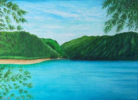 德安在墙绘中，如何绘画绿水青山？