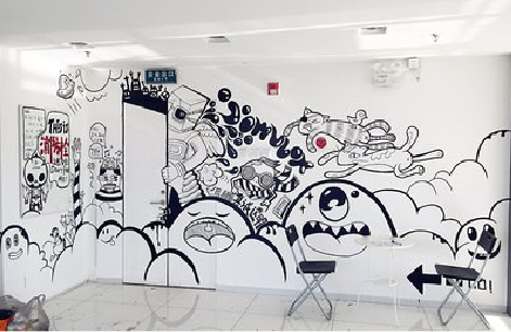 德安手绘墙并非传统涂鸦。